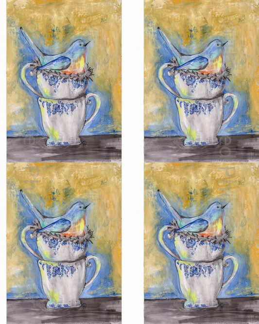 Bluebird Nesting, 3x5 - Connie's Rice Paper