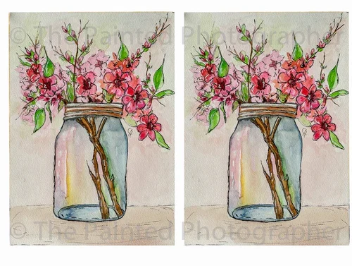 Watercolor Floral 5x7 - Connie's Rice Paper