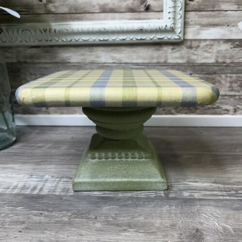 Upcycled Plaid Wooden Riser