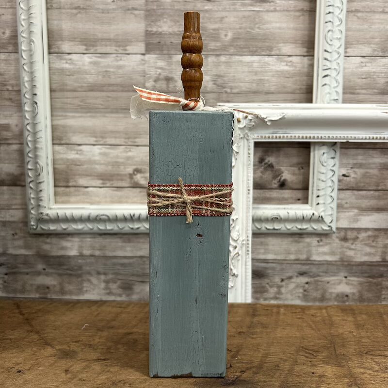 Tall Wooden Block Pumpkins with Crackle Paint - Image 8