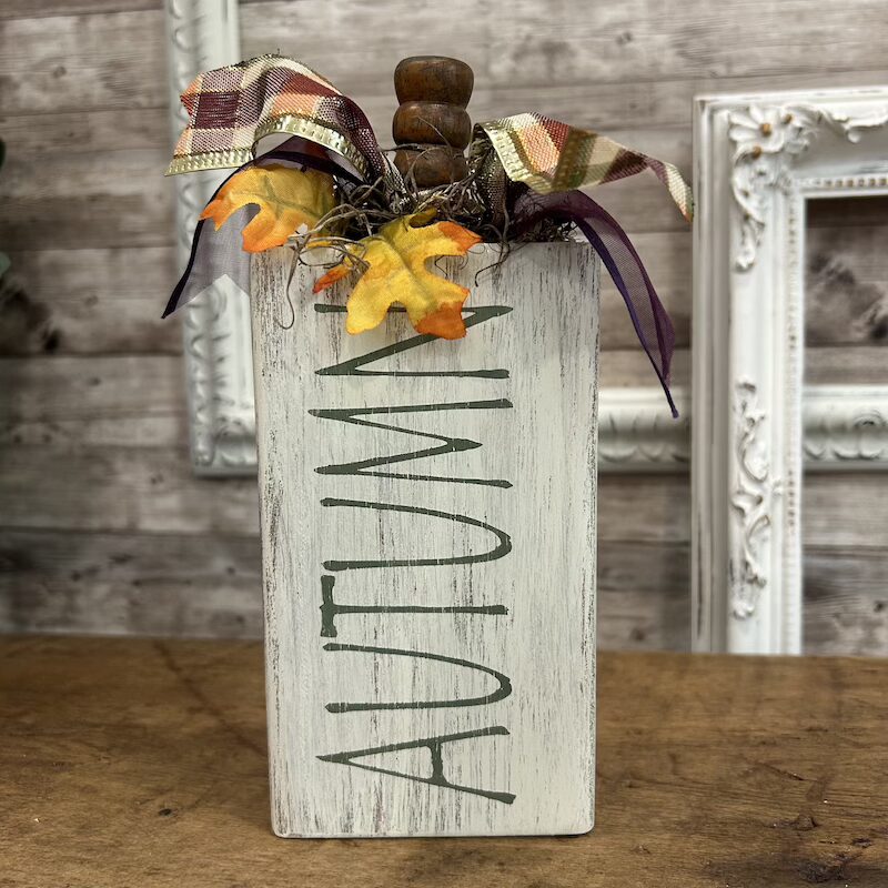 2x4 Wooden Block Pumpkins with Hand Painted Lettering - Image 8