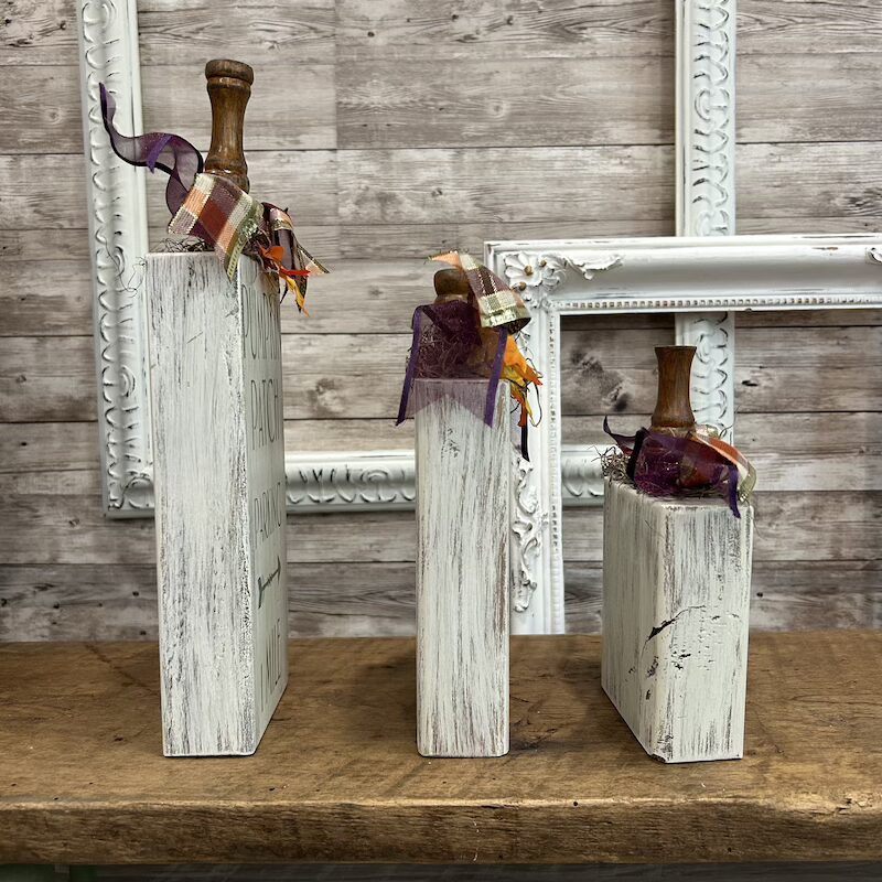 2x4 Wooden Block Pumpkins with Hand Painted Lettering - Image 5