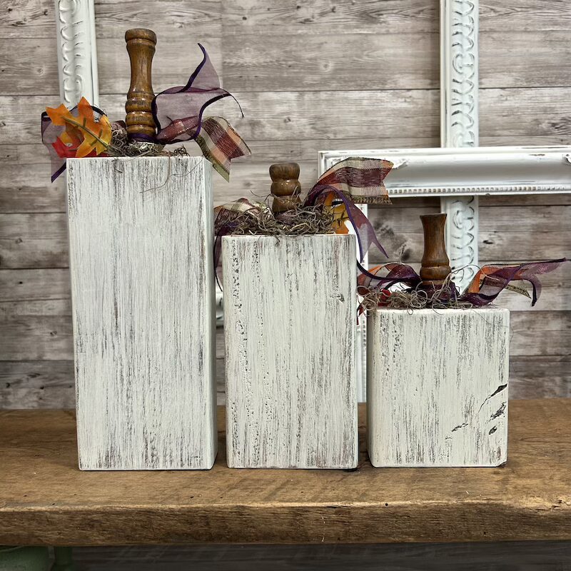 2x4 Wooden Block Pumpkins with Hand Painted Lettering - Image 4