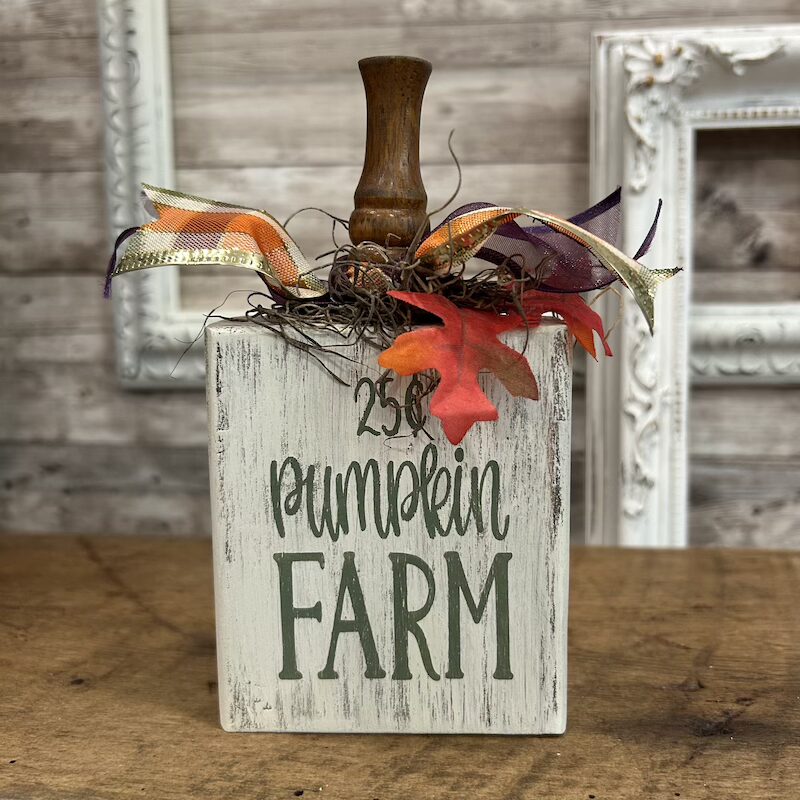 2x4 Wooden Block Pumpkins with Hand Painted Lettering - Image 7