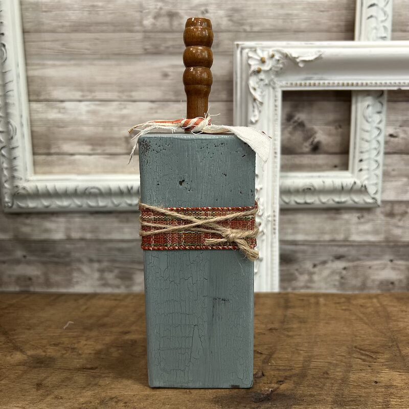 Tall Wooden Block Pumpkins with Crackle Paint - Image 7