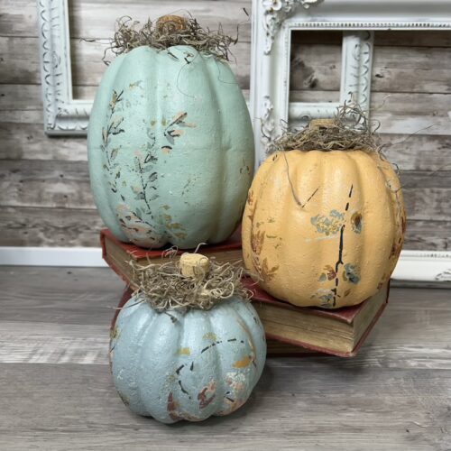 Decorative Pumpkins with Paint Inlay