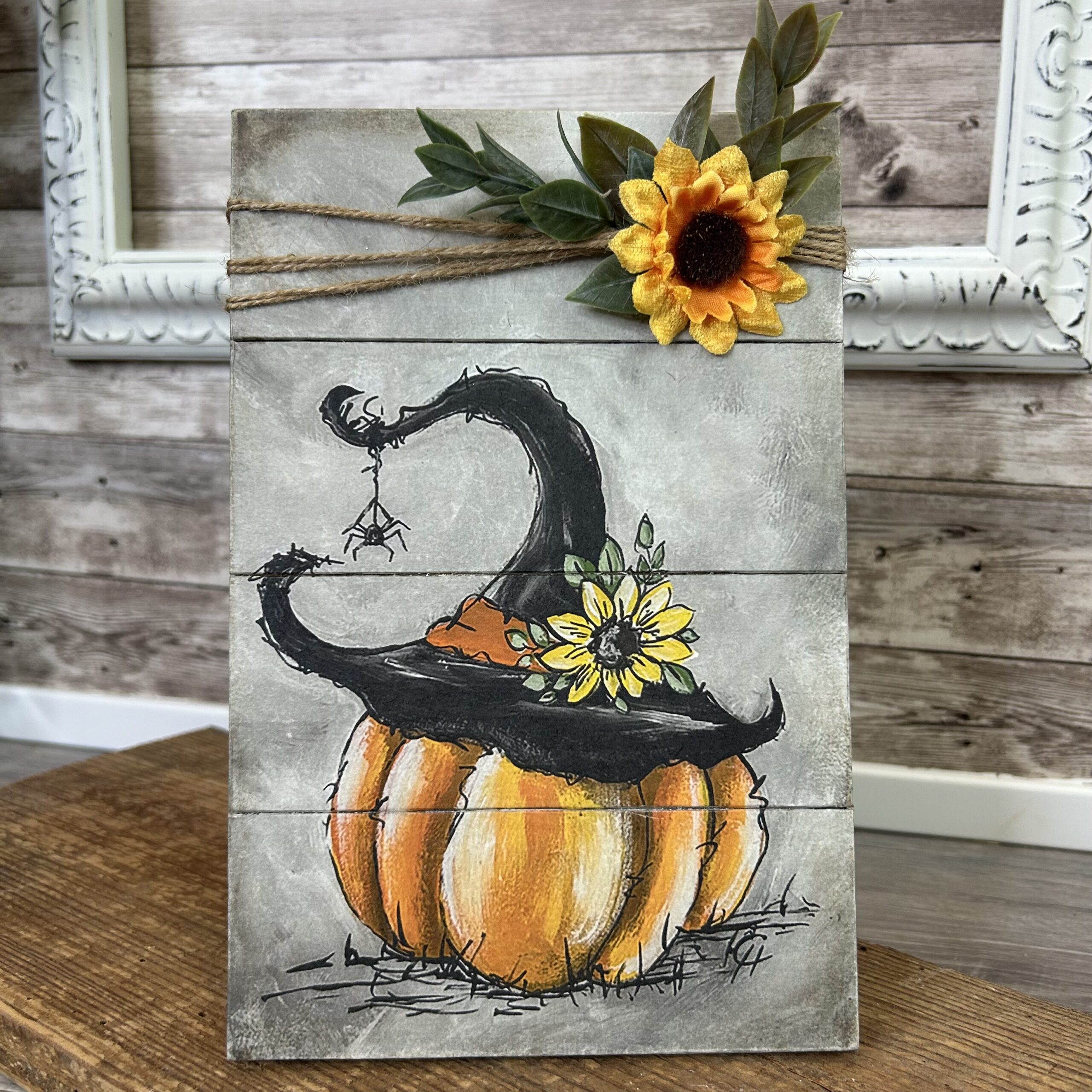 Pumpkin Picture with Stand, Connie Lines and Designs