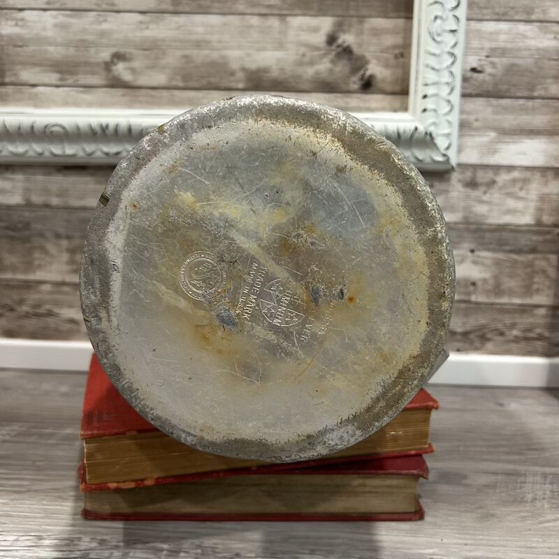 Vintage Upcycled Aluminum Water Pitcher with Floral Decor Transfers - Image 6