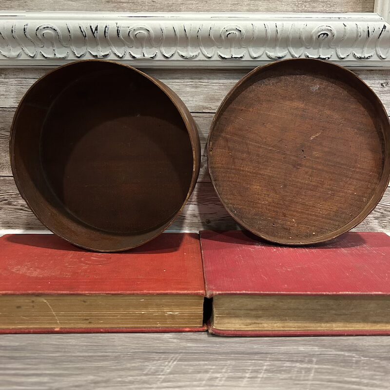 Antique Wooden Primitive Circular Carved Pantry Box - Image 9