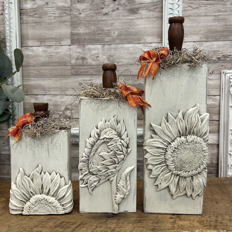 Wooden Pumpkin Blocks with Sunflower Mould
