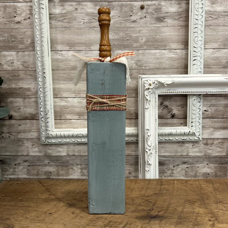 Tall Wooden Block Pumpkins with Crackle Paint - Image 6