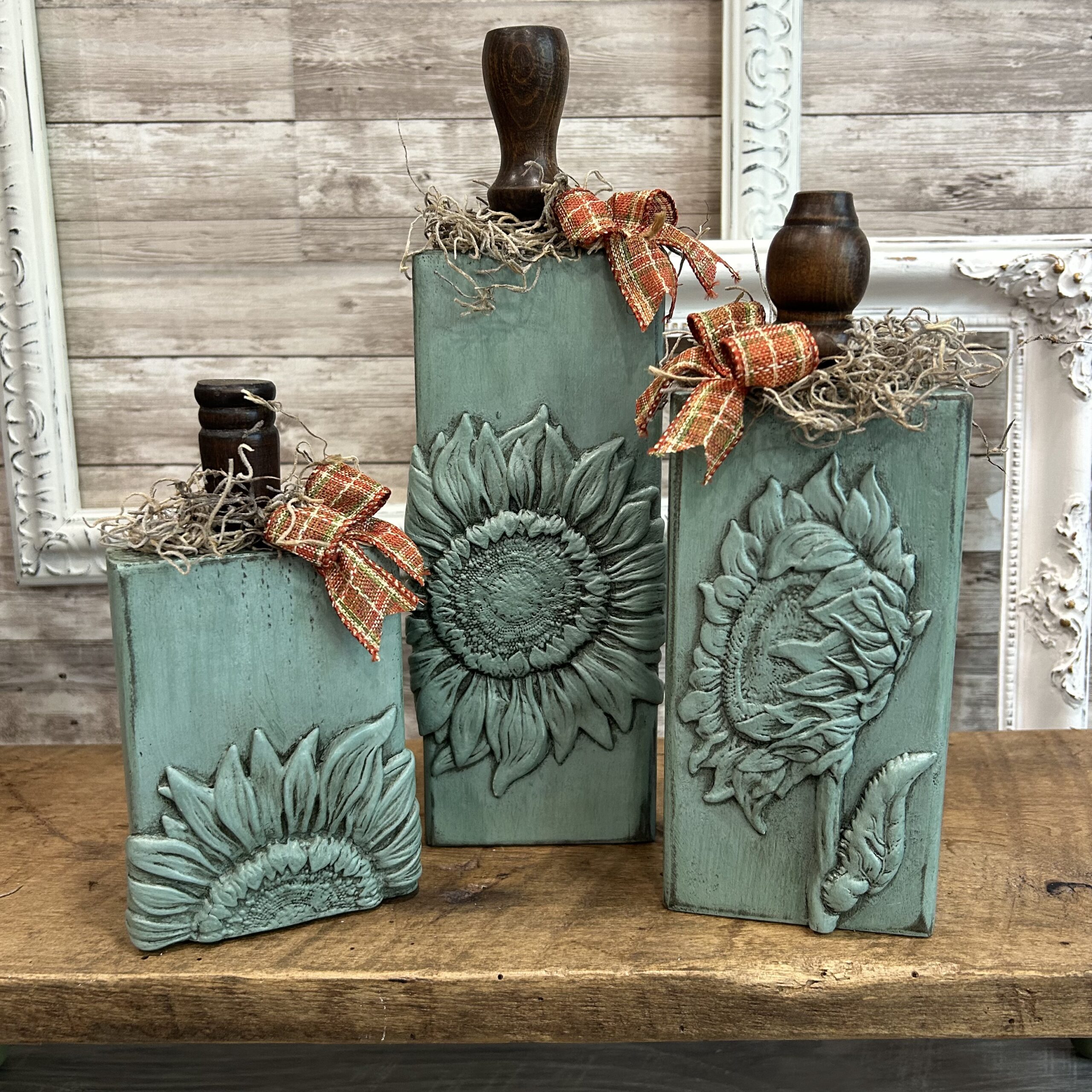 Wooden Pumpkin Blocks with Sunflower Mould