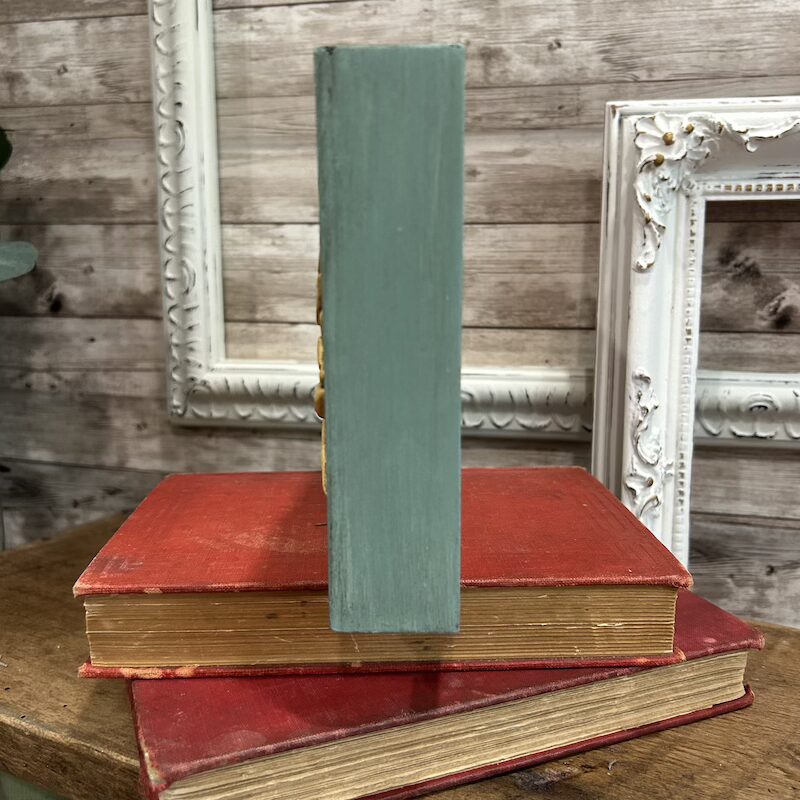 6" Wooden Decor Piece with Copper Effect Paint and Resin Sunflower - Image 5