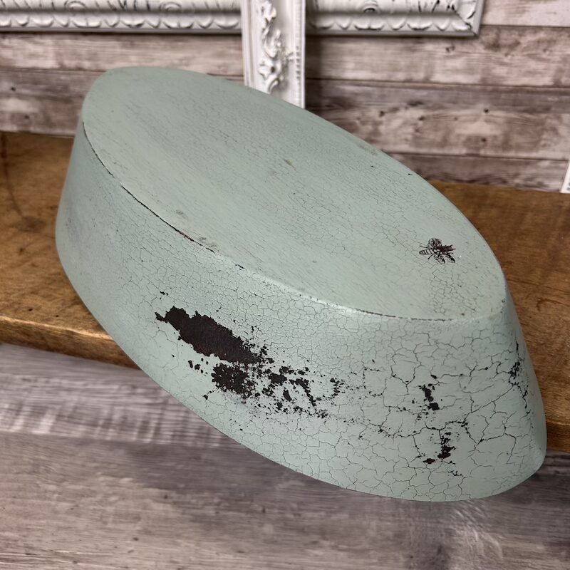Upcycled Wooden Oblong Bowl with Milk Paint Patina - Image 6