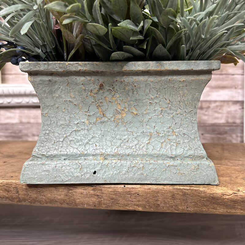 Small Rectangular Floral Container with Milk Paint Patina - Image 3