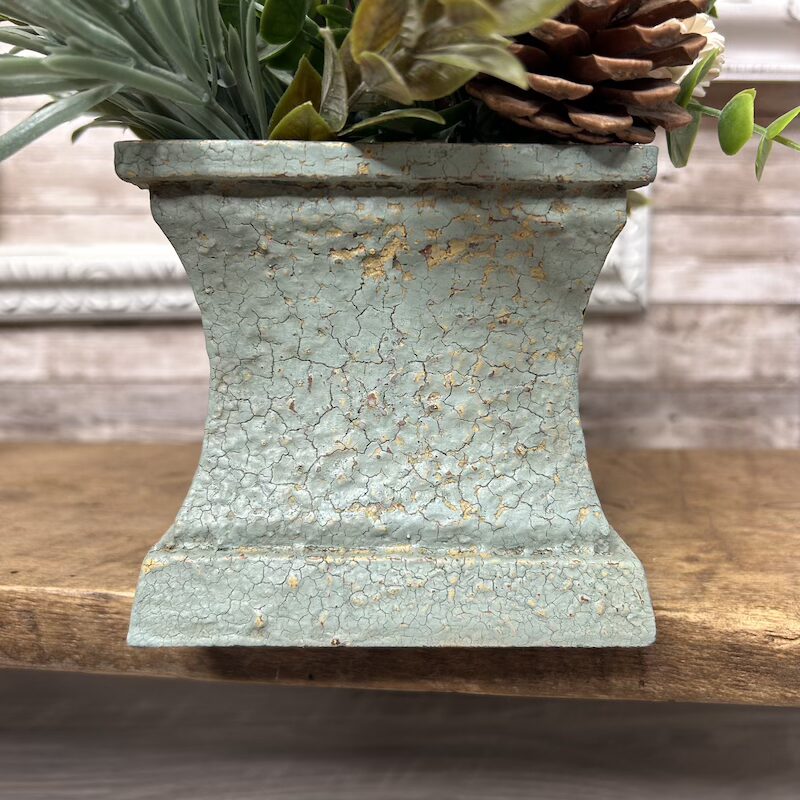 Small Rectangular Floral Container with Milk Paint Patina - Image 4