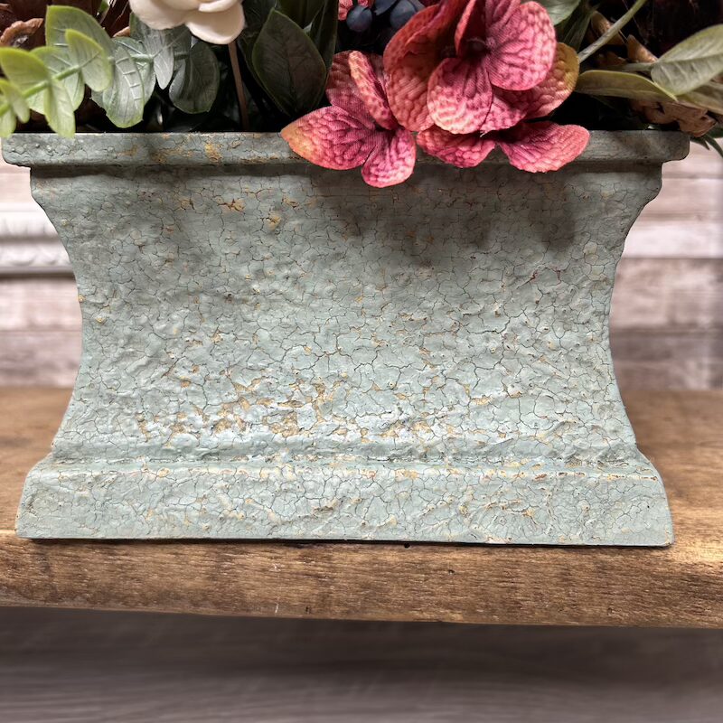 Small Rectangular Floral Container with Milk Paint Patina - Image 5