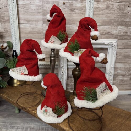 Whimsical Fabric Santa Hats