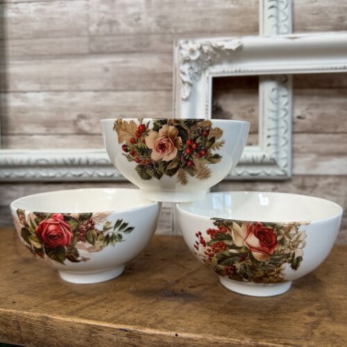 Small Ceramic Decor Bowl with Roses