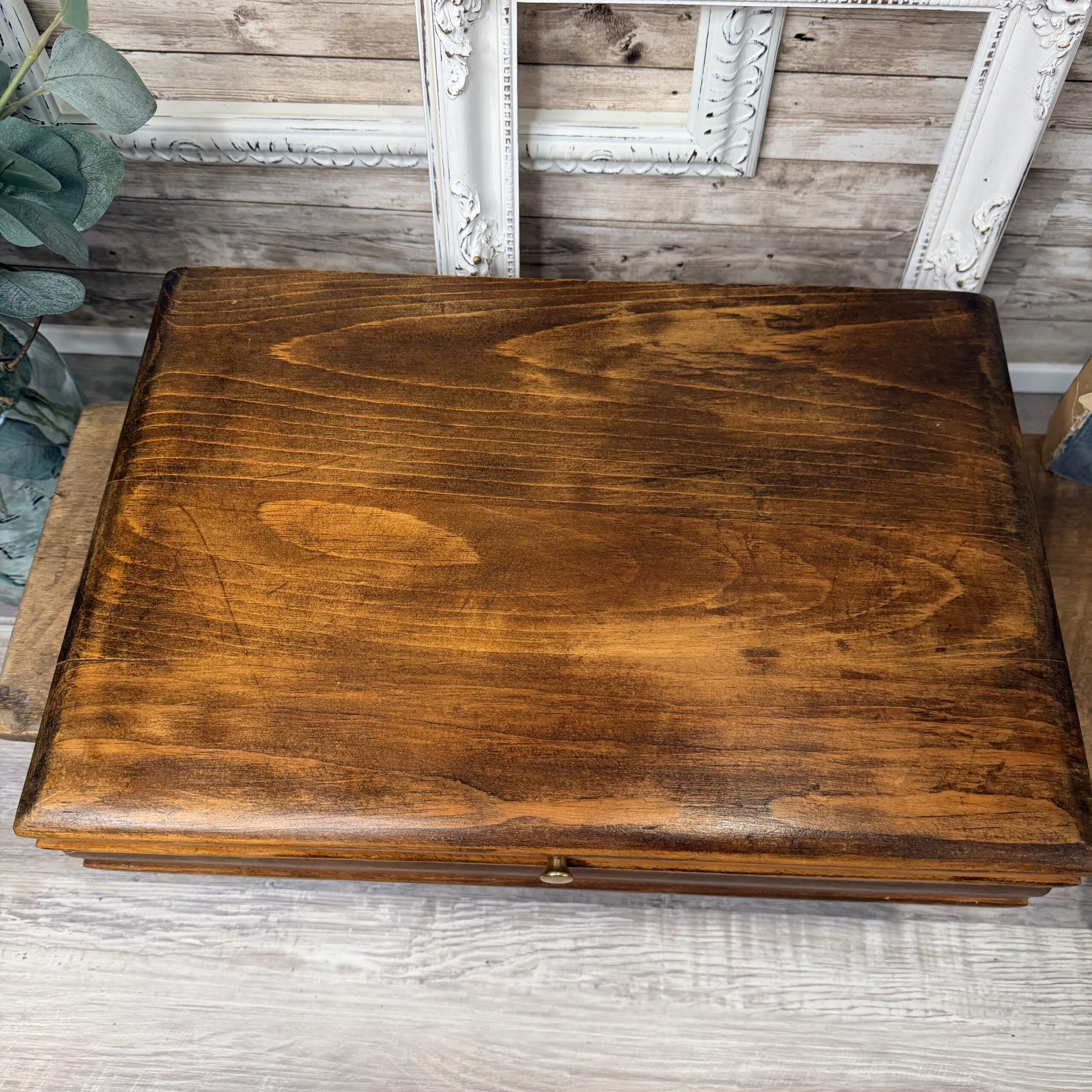 Large Vintage Wooden Storage Box - Image 3