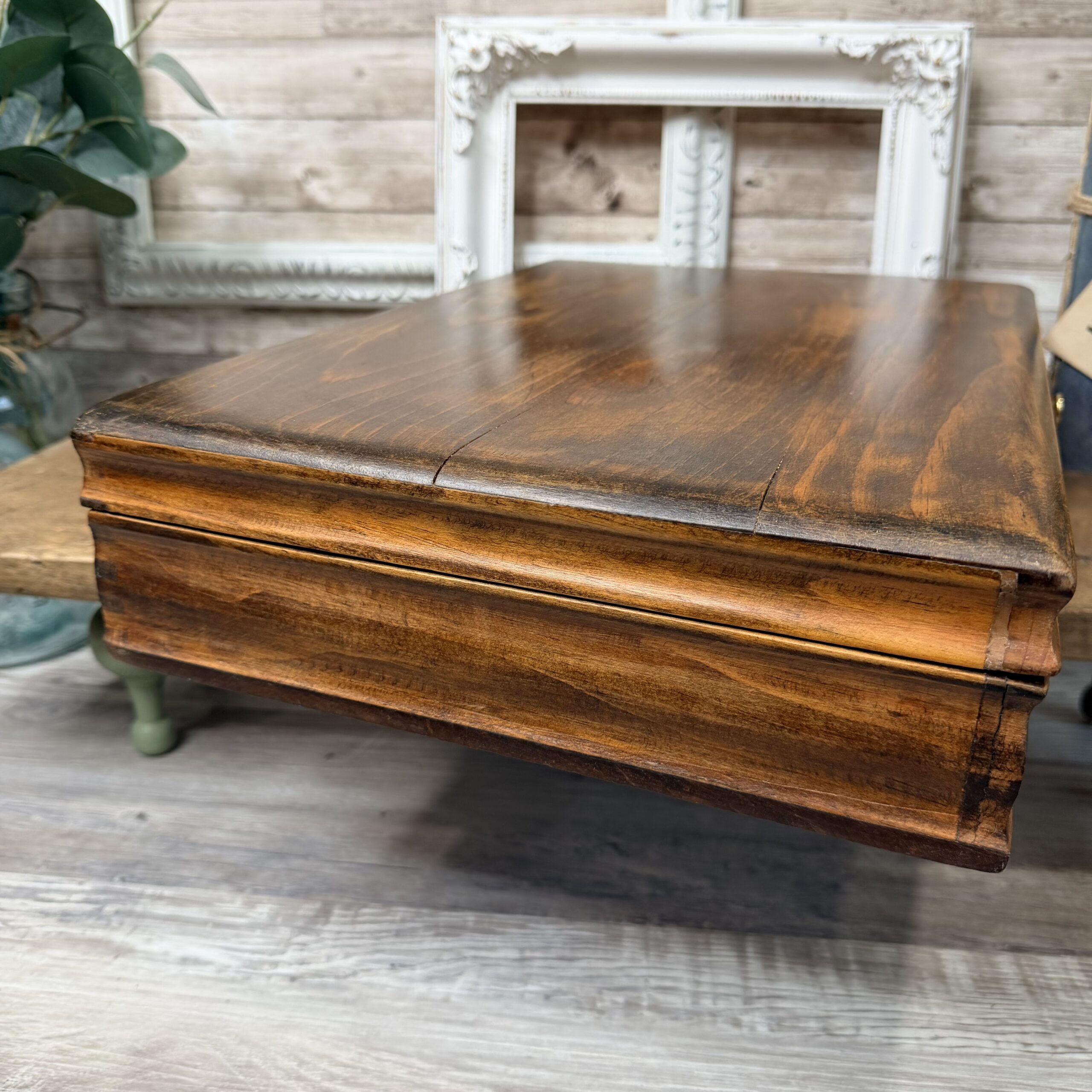 Large Vintage Wooden Storage Box - Image 6