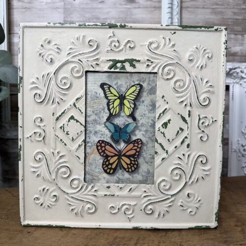 Square Metal Frame with Butterflies