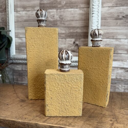 Yellow Textured Block Pumpkins