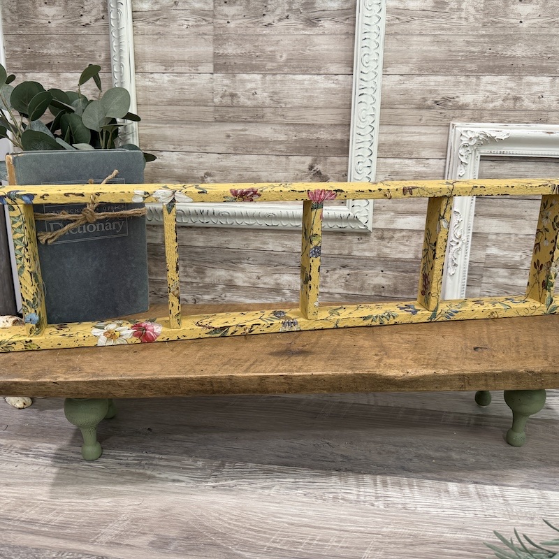 Yellow Wooden Ladder / Jewelry Hanger